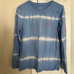 Vineyard Vines Blue and White Long Sleeve Shirt